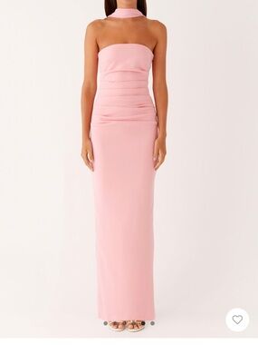 Peppermayo Strapless Pink Column Gown with Neck Band